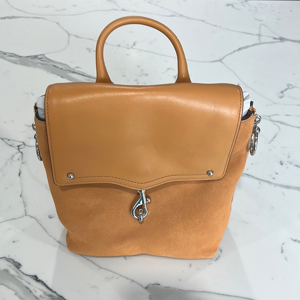 Rebecca Minkoff camel suede & leather backpack